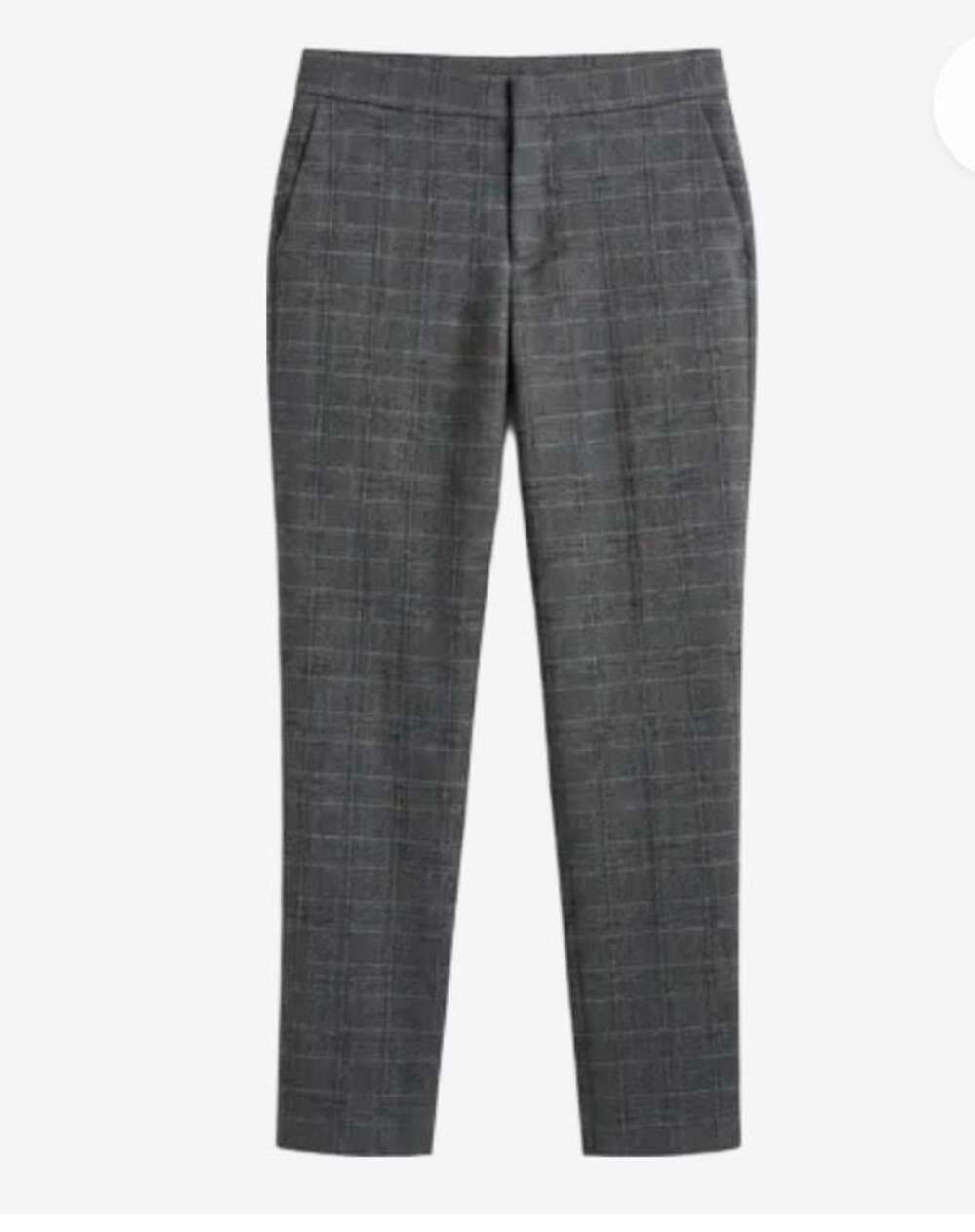BCBGMAXAZRIA Gray Plaid Ankle Skinny Suit Pants Size 8